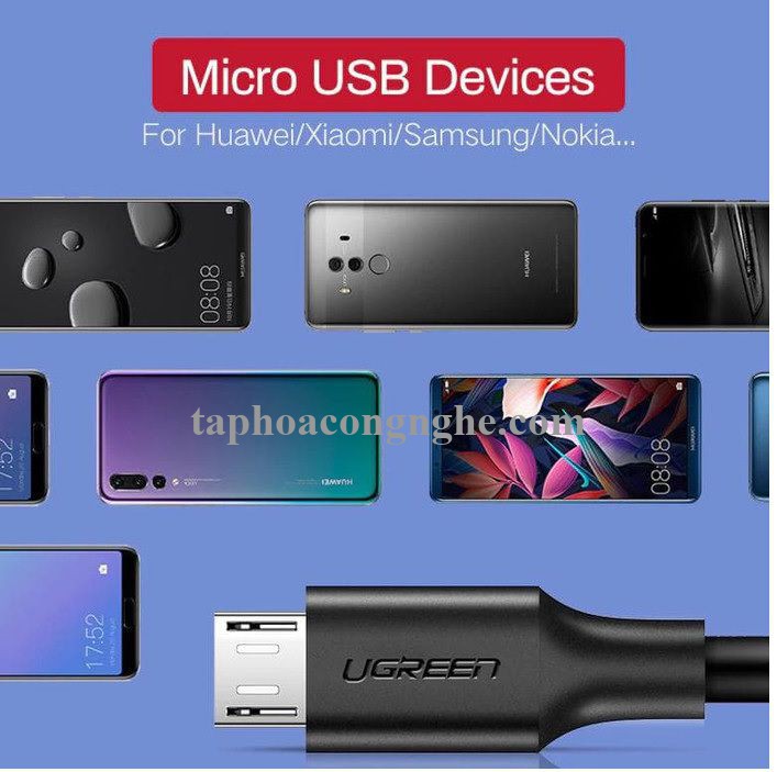 Ugreen 60827 3M màu đen cáp Micro Usb 2.0 mạ nickel chống nhiễu us289 30060827